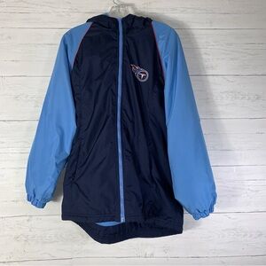 NFL Tennessee Titans blue full zip hooded jacket fleece lining XL juniors